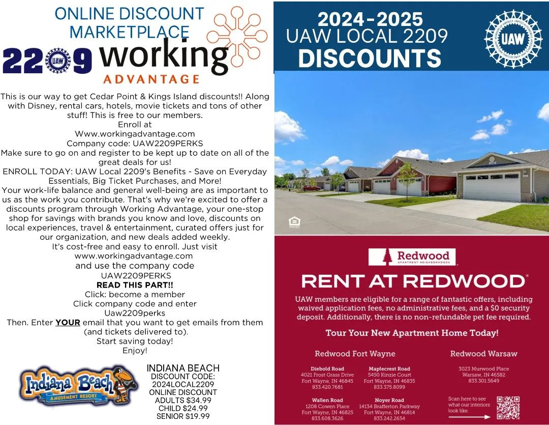 Local Discounts | UAW Local 2209