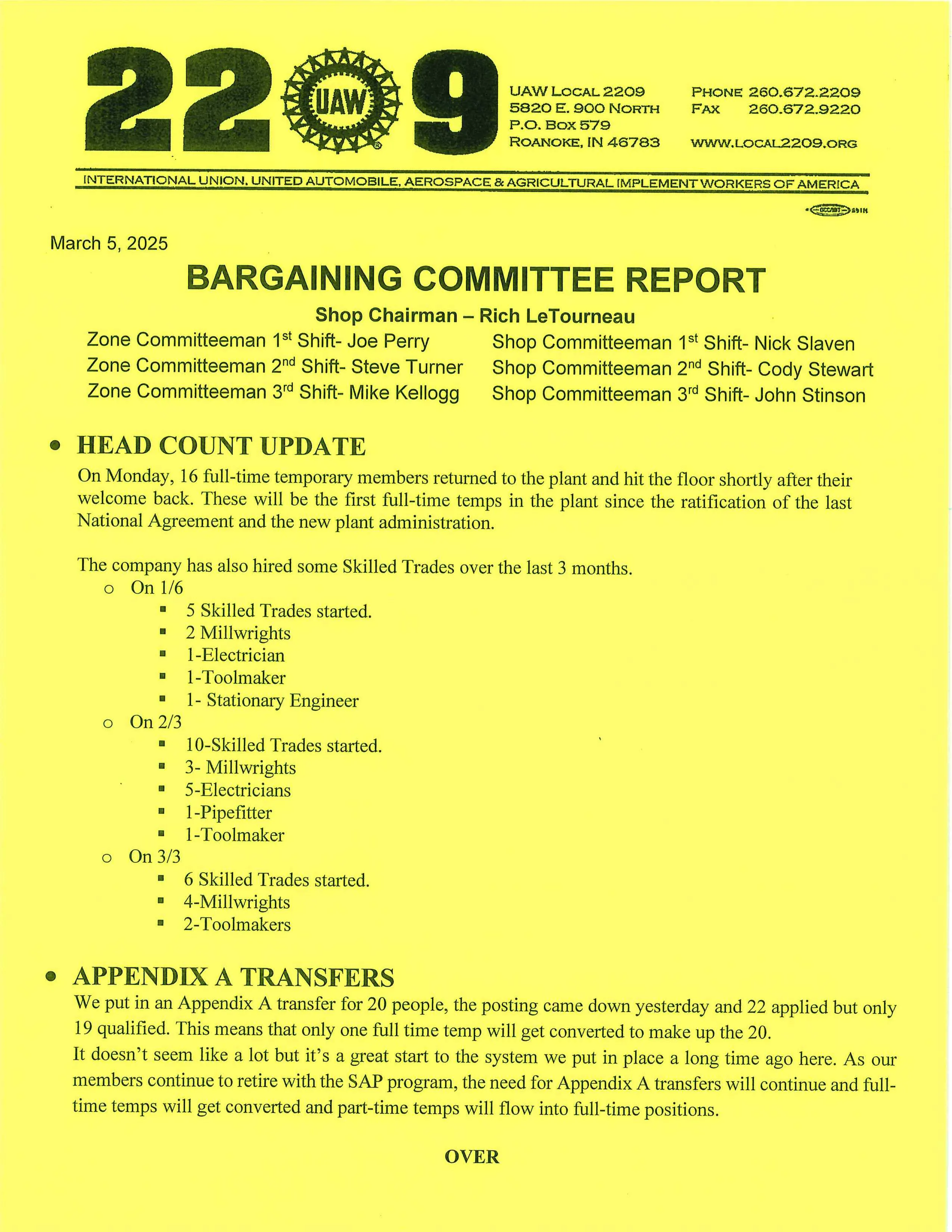 Bargaining Report 