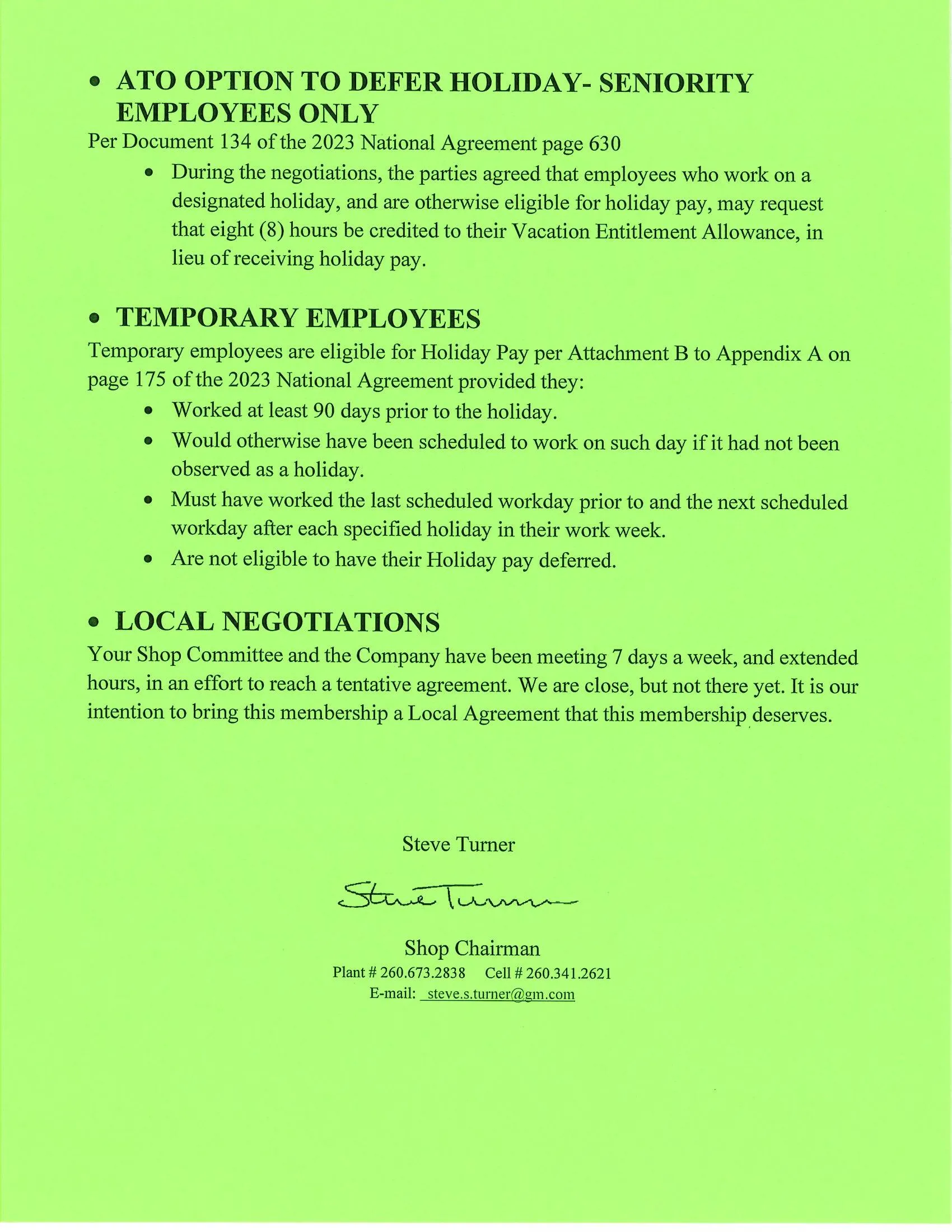 Bargaining Report 