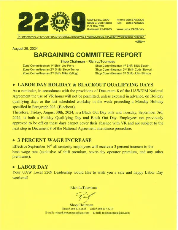 8 29 2024 Bargaining Report