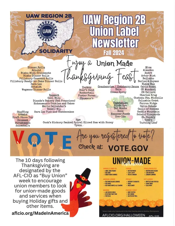 Fall Union Label Newsletter pg 1